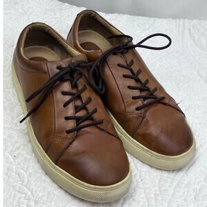 Vince Camuto Men's Size 10M Tan Lace Up Leather Preppy Street Sneaker Shoes